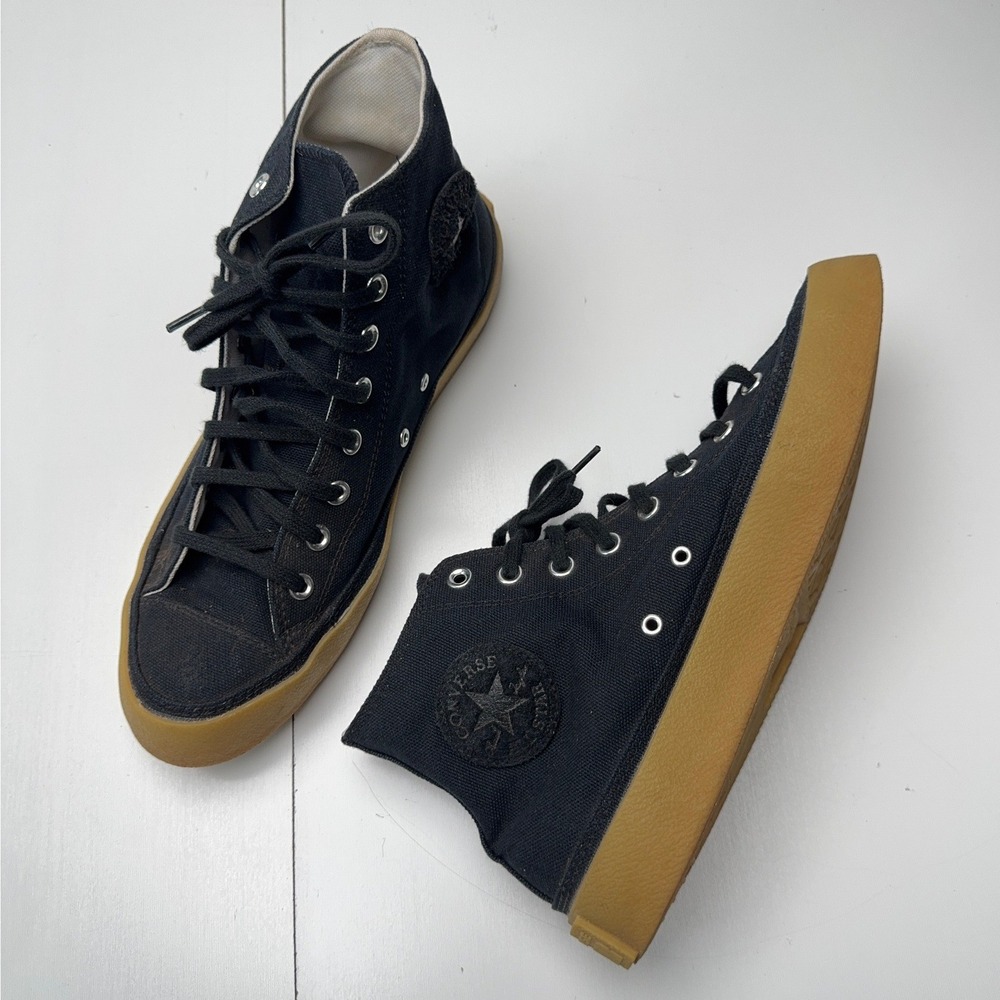 Converse All Star High Top Black Canvas Gum Sole Sneakers A15599C Mens 11